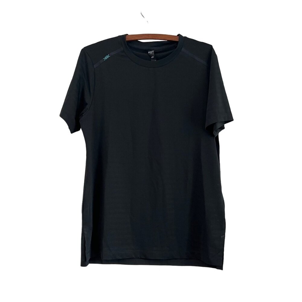 Rhone Mens Black Crewneck Performance Perforated Short Sleeve Tshirt Size Medium